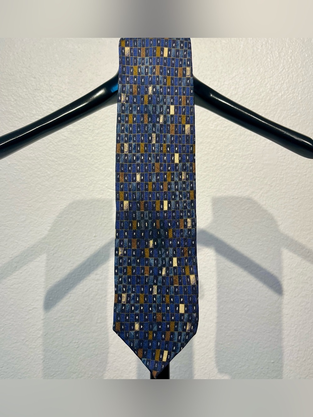 Gino Rossini Blue Geometric 100% Silk Tie - Made in Italy